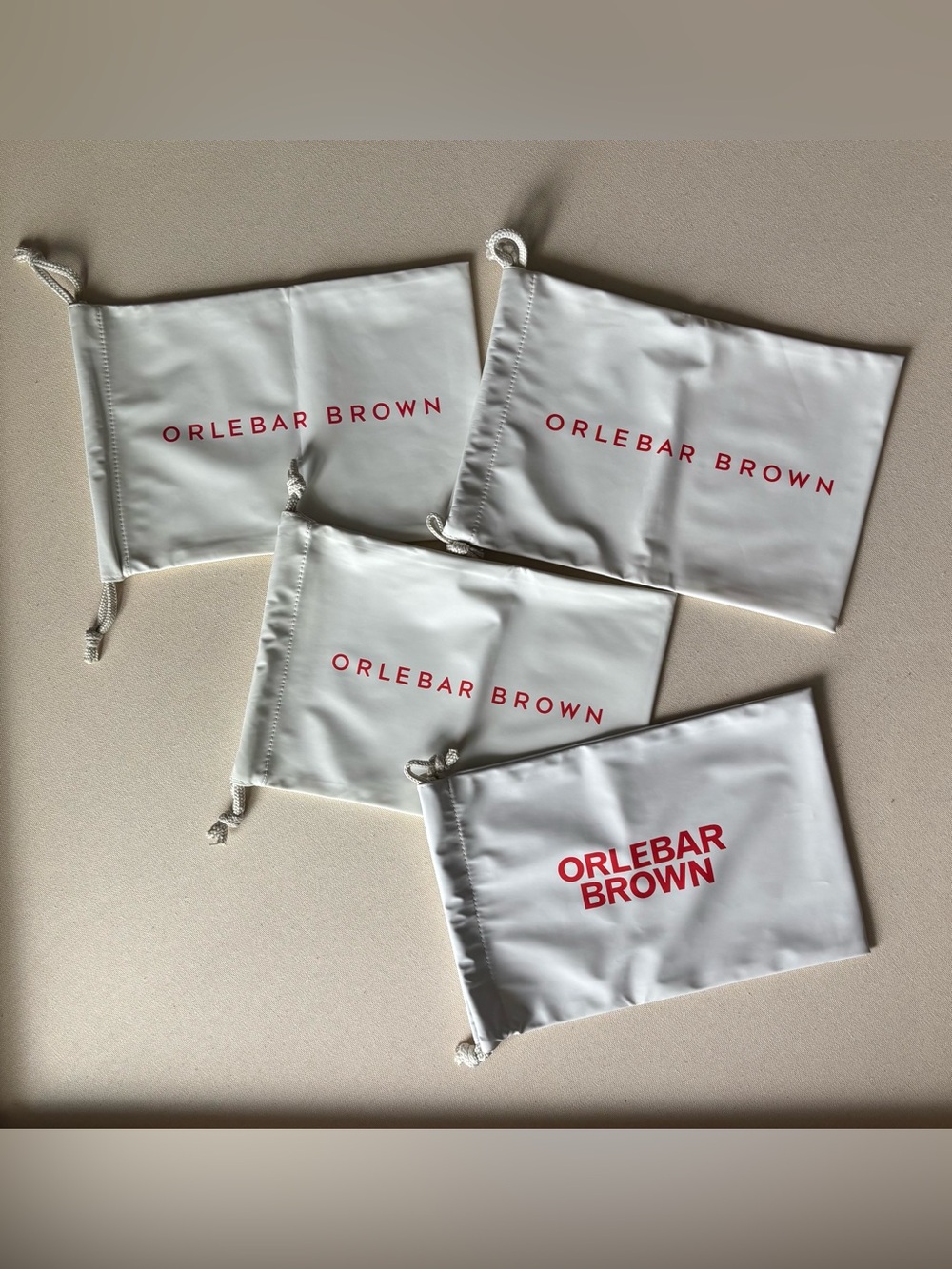 Lot of 4 Orlebar Brown Swim Short Travel Drawstring Dust Bags